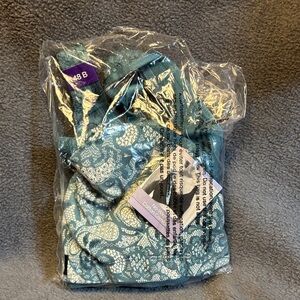 Catherines Teal and White Floral Bra